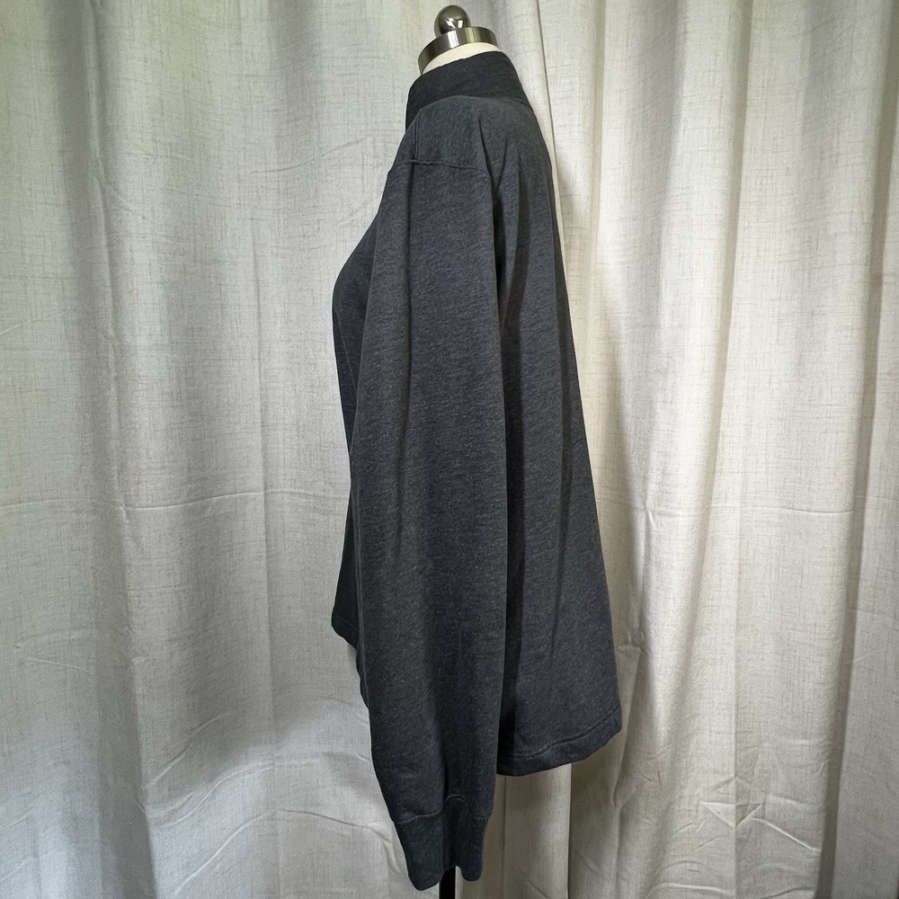 J Crew Authentic Fleece Men's Dark Gray Henley 1/4 Button Mock Neck‎ Size XL - Picture 5 of 10